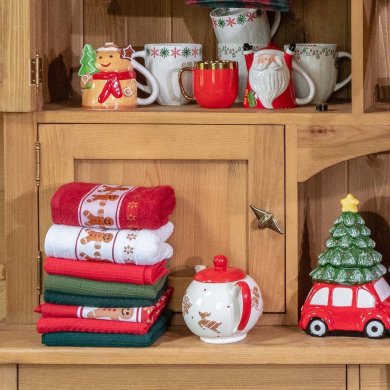 Набір кухонних рушників Homla BISCOTTO 45х65 см 2 шт Червоний 160061 фото - 4