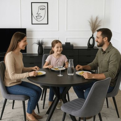 Обідній стіл Mebel Elit LAUREN 80 см Чорний ME.LAUREN/CZ/CZ/S80 фото - 6