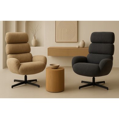 Кресло мягкое поворотное Kontrast AXEL Welur Бежевый 5.01.83987 фото - 12