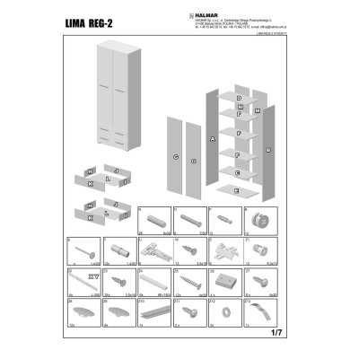 Шкаф Halmar Lima Reg-2 | Белый V-PL-LIMA-REG2-BIAŁY фото - 2