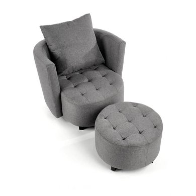 Кресло мягкое с пуфом Halmar Hampton Серый - 4 Кресло мягкое с пуфом Halmar Hampton Серый V-CH-HAMPTON-FOT фото - 4