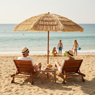 Садовый зонт Garden Line 155 см Коричневый GAO8371 фото - 4