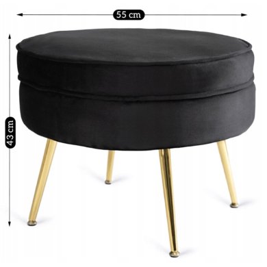 Крісло м'яке з підставкою Mebel Elit GRAND Welur Чорний ME.GRAND/CZ/V/FW фото - 12