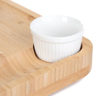 Сервірувальна дошка для сиру з мисками та ножами Homla RUMI 33х33 см Дерево 223165 фото - 6