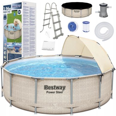 Каркасный бассейн Bestway 5614V POWER STEEL 396х107 см Бежевый 5614V