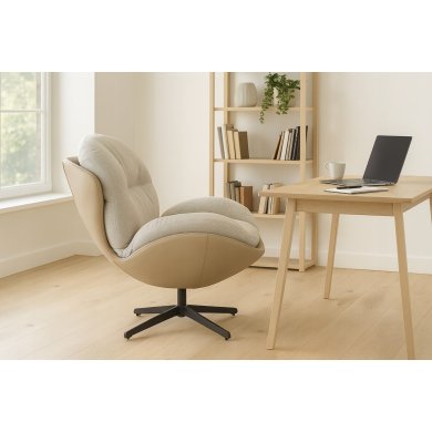 Крісло м'яке поворотне Kontrast MILO 3D Світло-бежевий 5.01.84786 фото - 9