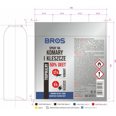 Спрей от комаров и клещей Bros Max 180 мл 5904517247048 фото - 2