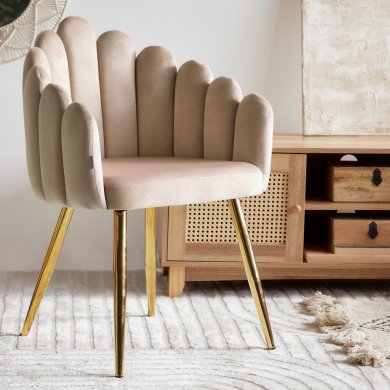 Обідній стілець Homla LANA Welur Бежевий 214232 фото - 6