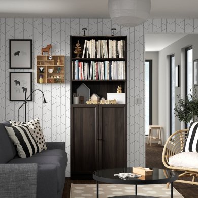 IKEA Стелаж BILLY/OXBERG Коричневий (ИКЕА БИЛЛИ/ОКСБЕРГ) 29483366 фото - 7