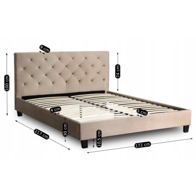 Кровать Mebel Elit QUEEN Welur 160x200 см Бежевый ME.QUEEN/160/BZ/V/LOZ фото - 10