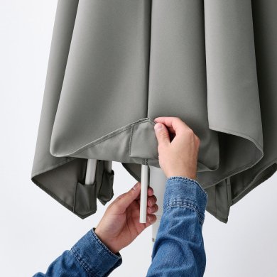 IKEA Садовый зонт с основой HOGON 270 см Серый (ИКЕА ХОГОН) 69476806 фото - 11
