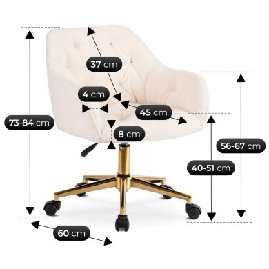 Офісне крісло Mebel Elit KONOR Boucle Кремовий ME.KONOR/KR/ZL/TB/FO фото - 8