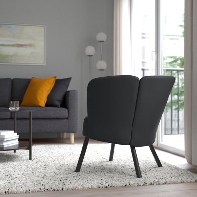 Кресло мягкое HERRAKRA Черный - 3 IKEA Кресло мягкое HERRAKRA Черный (ИКЕА ЭРРАКРА) 20535548 фото - 3