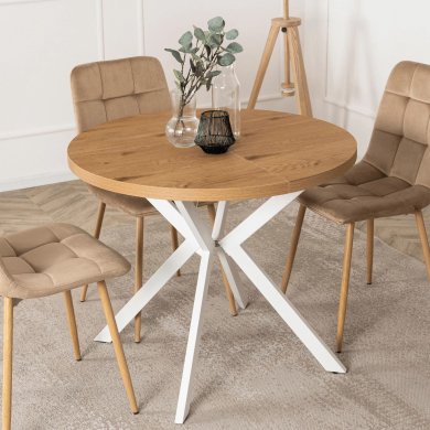 Розкладний обідній стіл Mebel Elit LUGO Дуб золотий - 5 Розкладний обідній стіл Mebel Elit LUGO Дуб золотий ME.LUGO/DZ/B/S фото - 5