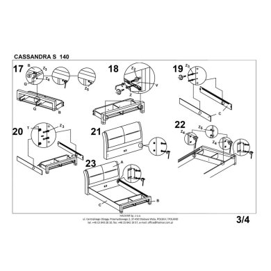 Кровать Halmar Cassandra S | 140х200 / Белый / черный V-CH-CASSANDRA_S_140-LOZ фото - 4