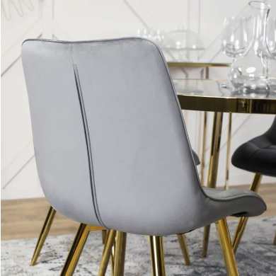 Обеденный комплект мебели Mebel Elit TINGA CARO | Черный / Золотой / Серый TINGA/BLACK/GOLD/CARGO/GREY/GOLD фото - 6