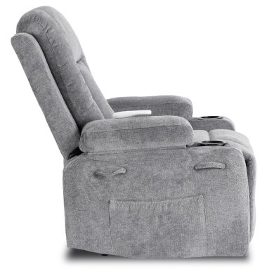 Крісло м'яке розкладне масажне з реклайнером Mebel Elit BOX 2 Темно-сірий ME.BOX2/CP/T/FW фото - 4