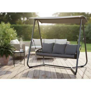 Садова гойдалка Garden Line 180x139x185 см Антрацит KRE3149 фото - 6
