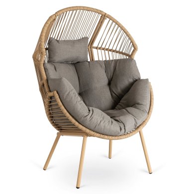 Садовое кресло с подставкой Mebel Elit PORTLAND Дерево ME.PORTLAND/P/NAT/T/FW фото - 3