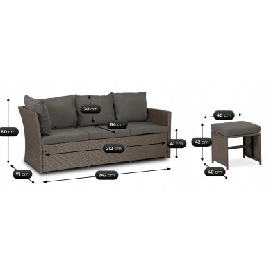 Комплект садовой мебели Mebel Elit GEORGIA Серый ME.GEORGIA/P/RT/OGR/ZES фото - 13