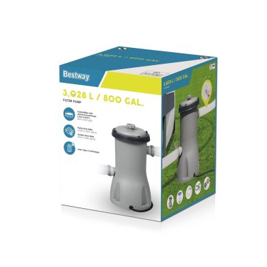 Картриджний фільтр-насос Bestway 58386 ТИП II 3028 л/г Сірий - 2 Картриджний фільтр-насос Bestway 58386 ТИП II 3028 л/г Сірий BES58386 фото - 2