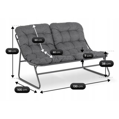 Комплект садових меблів Mebel Elit MEGARA Сірий ME.MEGARA/CZ/T/ZES фото - 11