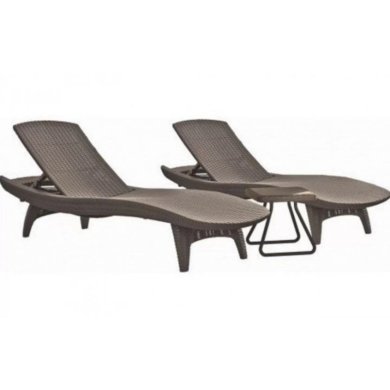 Комплект складных шезлонгов и столик Keter PACIFIC SET Капучино 231464
