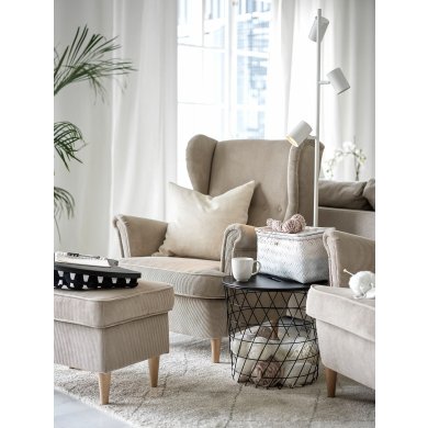 Кресло мягкое STRANDMON Бежевый - 8 IKEA Кресло мягкое STRANDMON Бежевый (ИКЕА СТРАНДМОН) 10492813 фото - 8