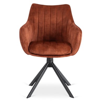 Обідній стілець поворотний Mebel Elit MUMBAI Welur Рудий ME.MUMBAI/RD/V/K фото - 2