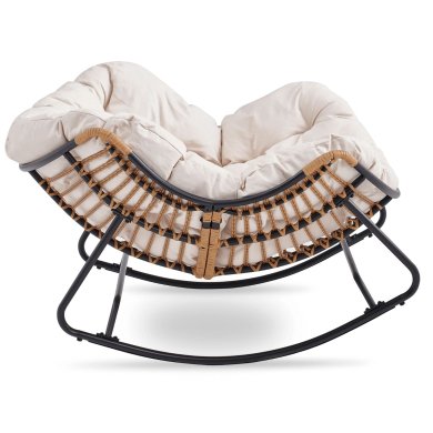 Кресло-качалка мягкое Mebel Elit ELTON Бежевый ME.ELTON/BZ/T/FW фото - 2