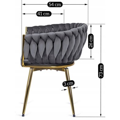 Обідній стілець поворотний Mebel Elit RUBI Welur Сірий ME.RUBI/P/ZL/V/K фото - 10