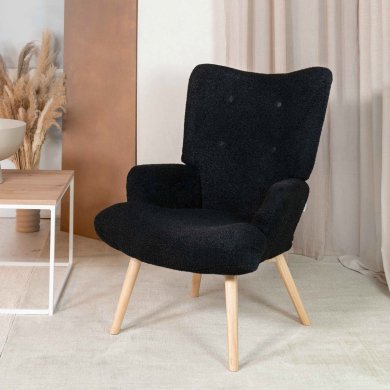 Кресло мягкое Homla MOSS TEDDY BOUCLE Черный 210562 фото - 6