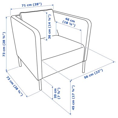Крісло м'яке EKERO Темно-сірий - 2 IKEA Крісло м'яке EKERO Темно-сірий (ИКЕА ЭКЕРО) 60494584 фото - 2