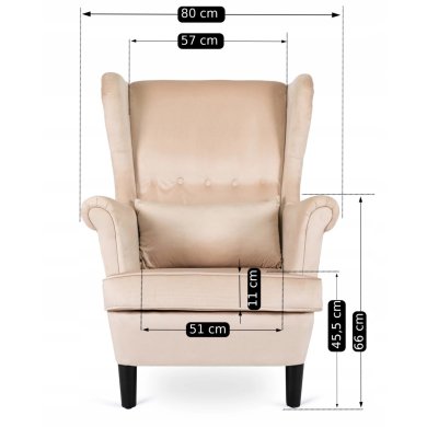 Крісло м'яке Mebel Elit KLARIS 2 Welur Бежевий ME.KLARIS2/BZ/V/FW фото - 13