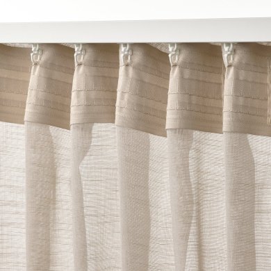 IKEA Тюль HALLEBRACKA 145х300 см 2 шт Світло-бежевий (ИКЕА ХАЛЛЕБРАК) 00556848 фото - 14