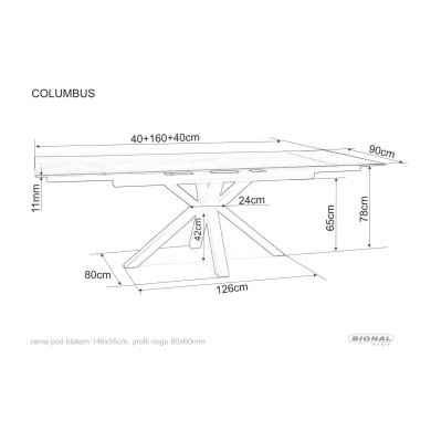 Розкладний обідній стіл Signal COLUMBUS Ceramic Дерево COLUMBUSCBRC160 фото - 9