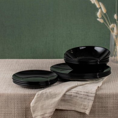 Набор тарелок Homla CAPRI 18 шт Черный 236047 фото - 6