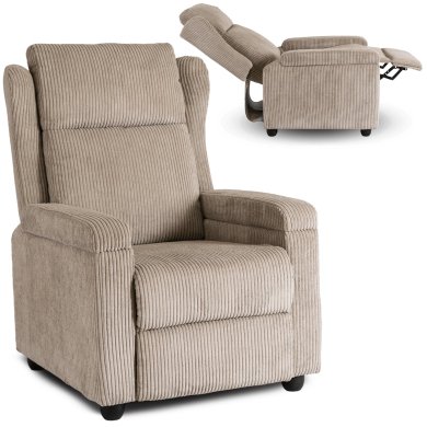 Крісло м'яке розкладне з реклайнером Mebel Elit SPENCER Velvet Бежевий ME.SPENCER/BZ/SZTR/FW