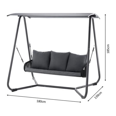 Садова гойдалка Garden Line 180x139x185 см Антрацит - 5 Садова гойдалка Garden Line 180x139x185 см Антрацит KRE3149 фото - 5