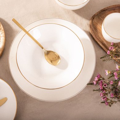 Глибока тарілка Homla AURO 21 см | Білий / Золотий - 7 Глибока тарілка Homla AURO 21 см | Білий / Золотий 164361 фото - 7