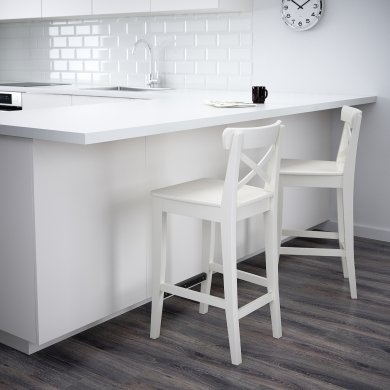 Барный стул INGOLF Белый - 6 IKEA Барный стул INGOLF Белый (ИКЕА ИНГОЛЬФ) 10122647 фото - 6