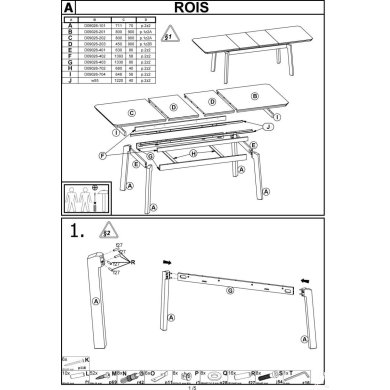 Раскладной обеденный стол Halmar ROIS Белый V-PL-ROIS-ST-BIAŁY фото - 4