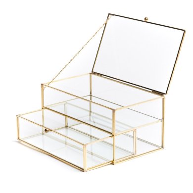 Шкатулка Homla GRAZIA 10х21х12 см | Золотой / Прозрачный 207322 фото - 2