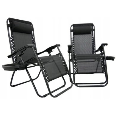 Складаний шезлонг Garden Line LEZ5934 Чорний - 2 Складаний шезлонг Garden Line LEZ5934 Чорний LEZ5934 фото - 2