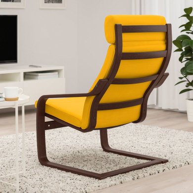 IKEA Крісло-качалка POANG Жовтий (ИКЕА ПОАНГ) 79387107 фото - 5