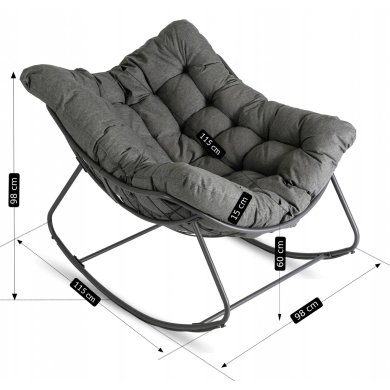 Садове крісло-качалка Mebel Elit LAREDO Сірий ME.LAREDO/P/T/FW фото - 12