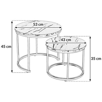 Комплект журнальных столов Kontrast SK102 Marmur 2 шт Черный - 9 Комплект журнальных столов Kontrast SK102 Marmur 2 шт Черный 6.06.14737 фото - 9