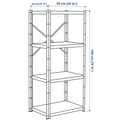IKEA Стелаж BROR Чорний (ИКЕА БРОР) 29471759 фото - 3