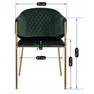 Обідній стілець Mebel Elit INNES Welur Зелений ME.INNES/Z/ZL/V/K фото - 9