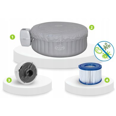 Джакузі Bestway LAY-Z-SPA ST.LUCIA AIRJET 170х66 см Сірий BES60037 фото - 2